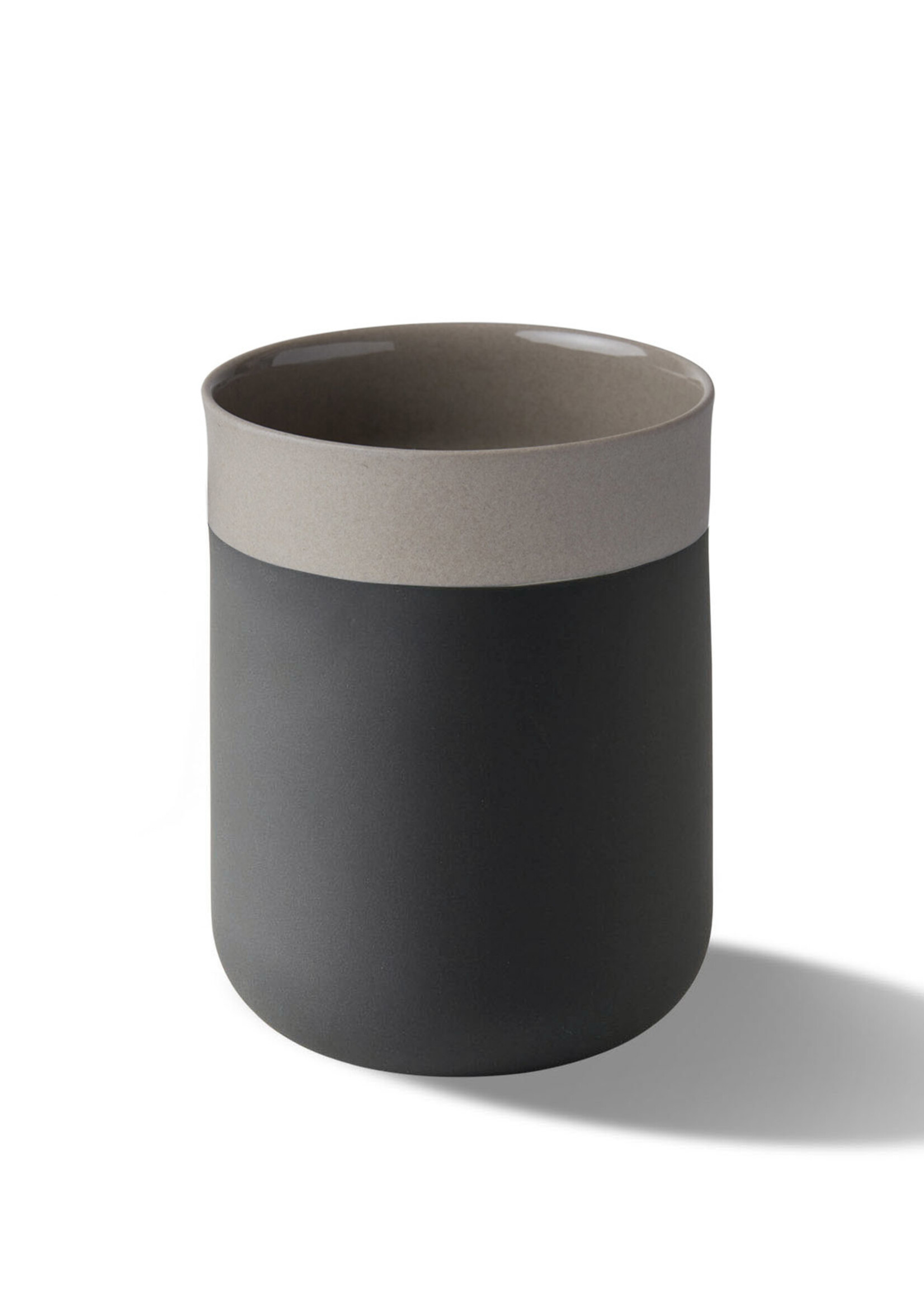 Esma Dereboy Capsule Large Water Cup Porcelain - Black&Rock- Esma Dereboy 7.5x7.5x10.5cm
