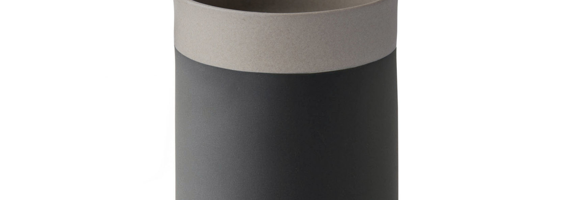 Capsule Large Water Cup Porcelain - Black&Rock- Esma Dereboy 7.5x7.5x10.5cm