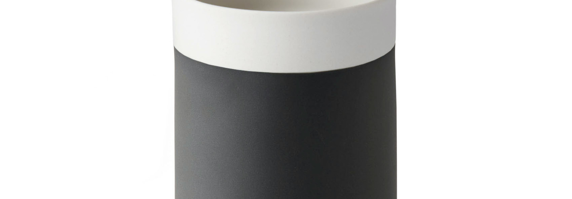 Capsule Large Water Cup Porcelain - Black&Ivory- Esma Dereboy 7.5x7.5x10.5cm