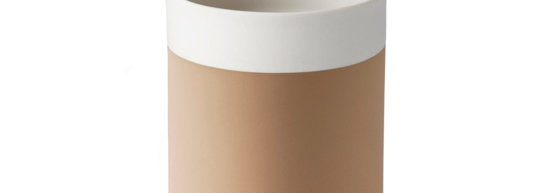 Capsule Large Water Cup Porcelain - Straw&Ivory- Esma Dereboy 7.5x7.5x10.5cm