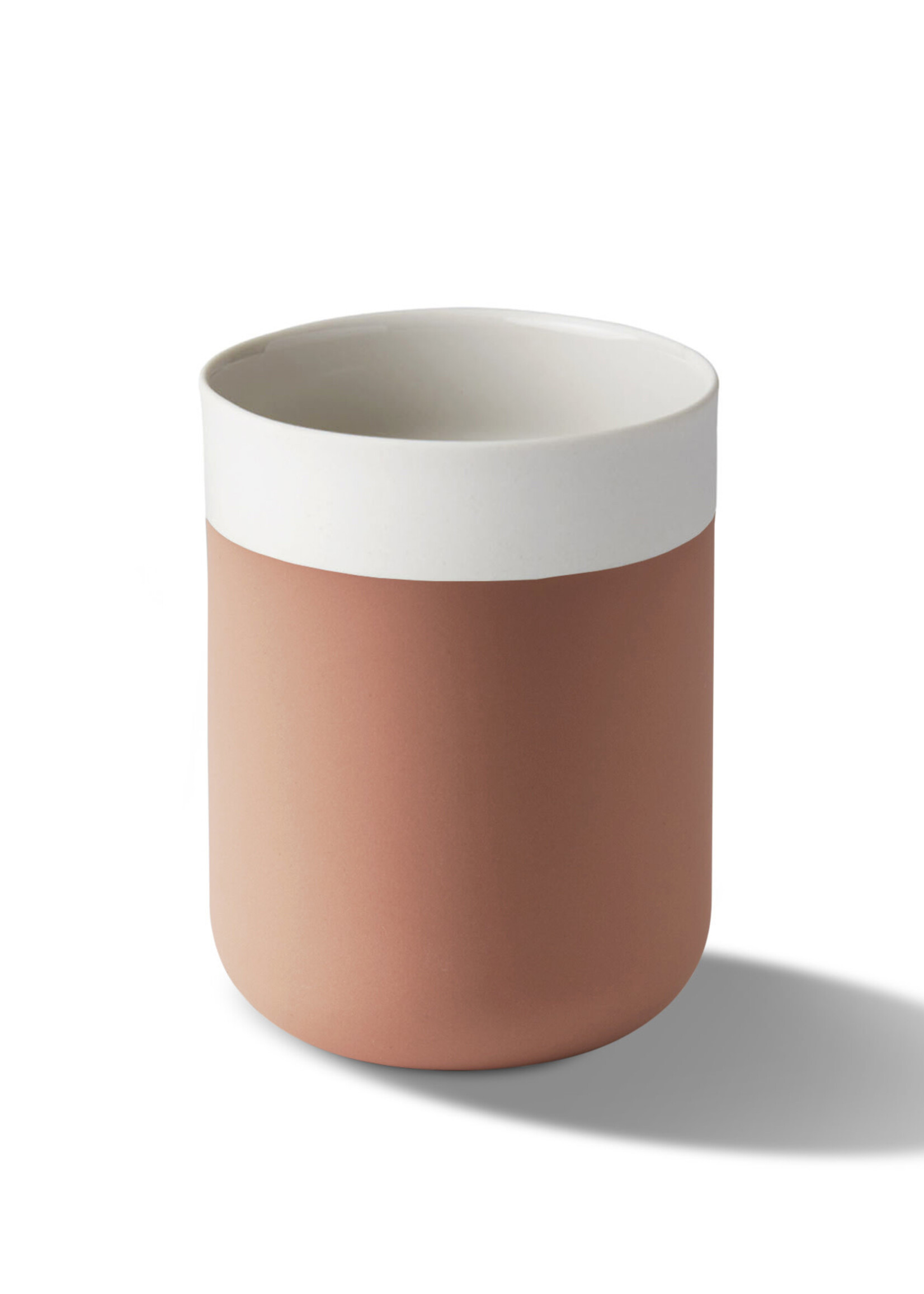 Esma Dereboy Capsule Large Water Cup Porcelain - Coral&Ivory- Esma Dereboy 7.5x7.5x10.5cm