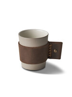 Esma Dereboy Espresso Cup With Leather Porcelain - Rock&Ivory- Esma Dereboy 7.5x5.5x6cm