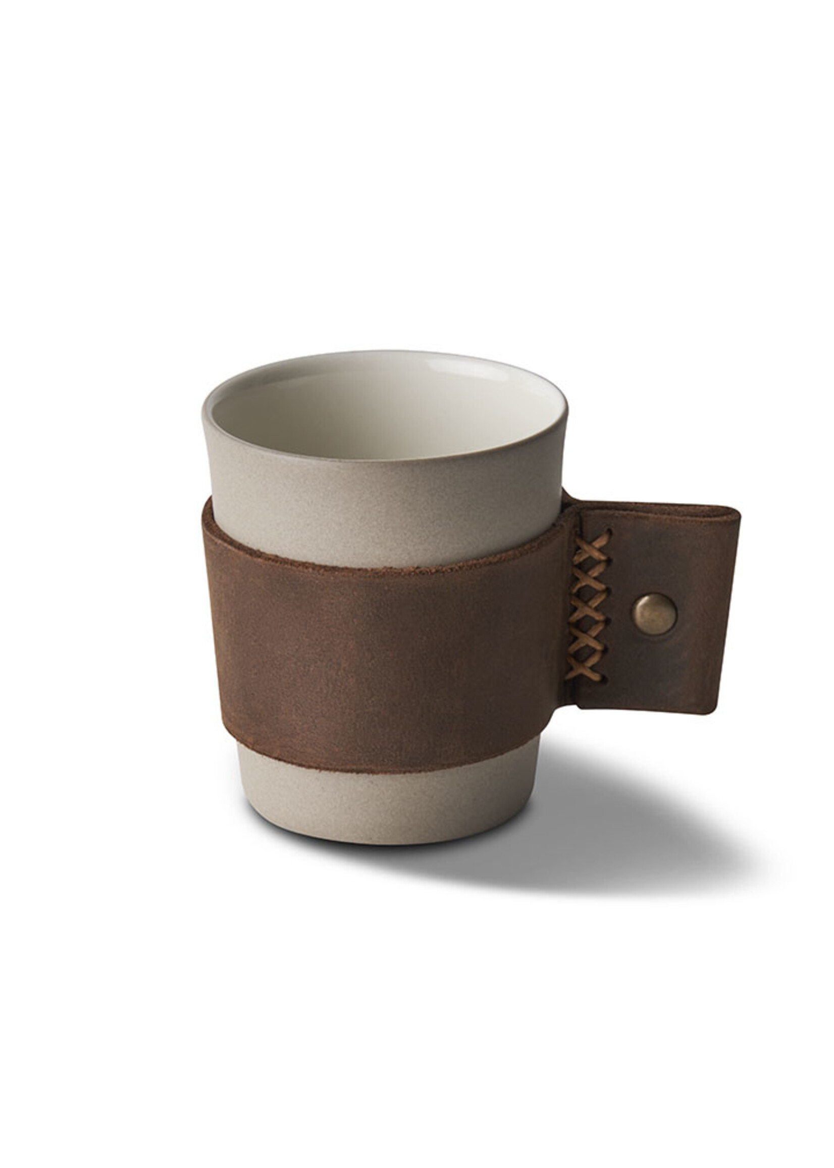 Esma Dereboy Espresso Cup With Leather Porcelain - Rock&Ivory- Esma Dereboy 7.5x5.5x6cm