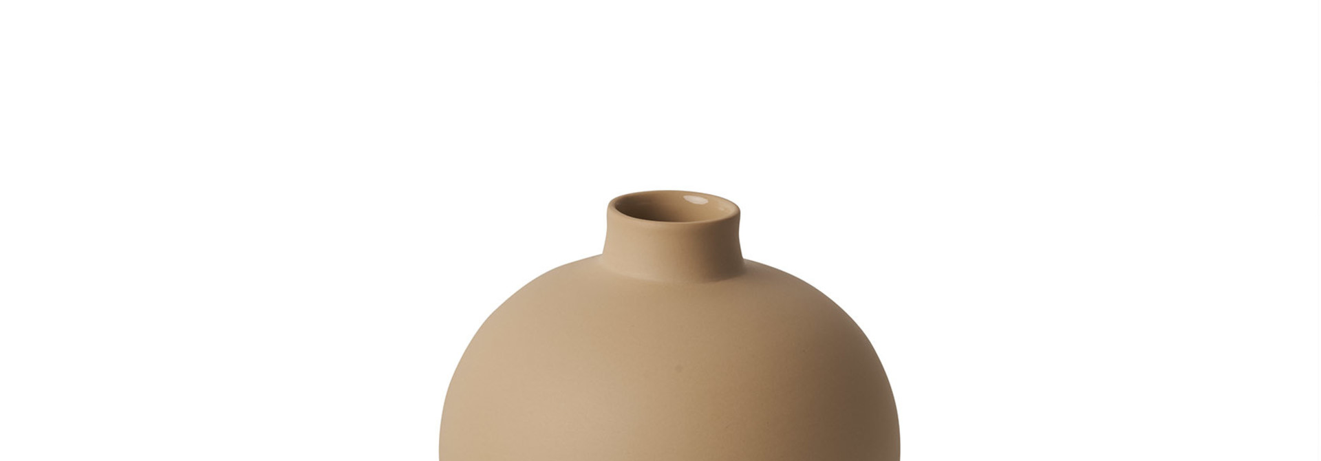 Ball Vase Porcelain - Straw- Esma Dereboy 10x10x10cm