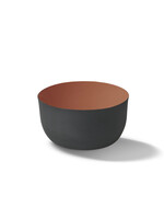 Esma Dereboy Round Soup Deep Bowl Porcelain – Black&Coral- Esma Dereboy 12.5x12.5x6.5cm