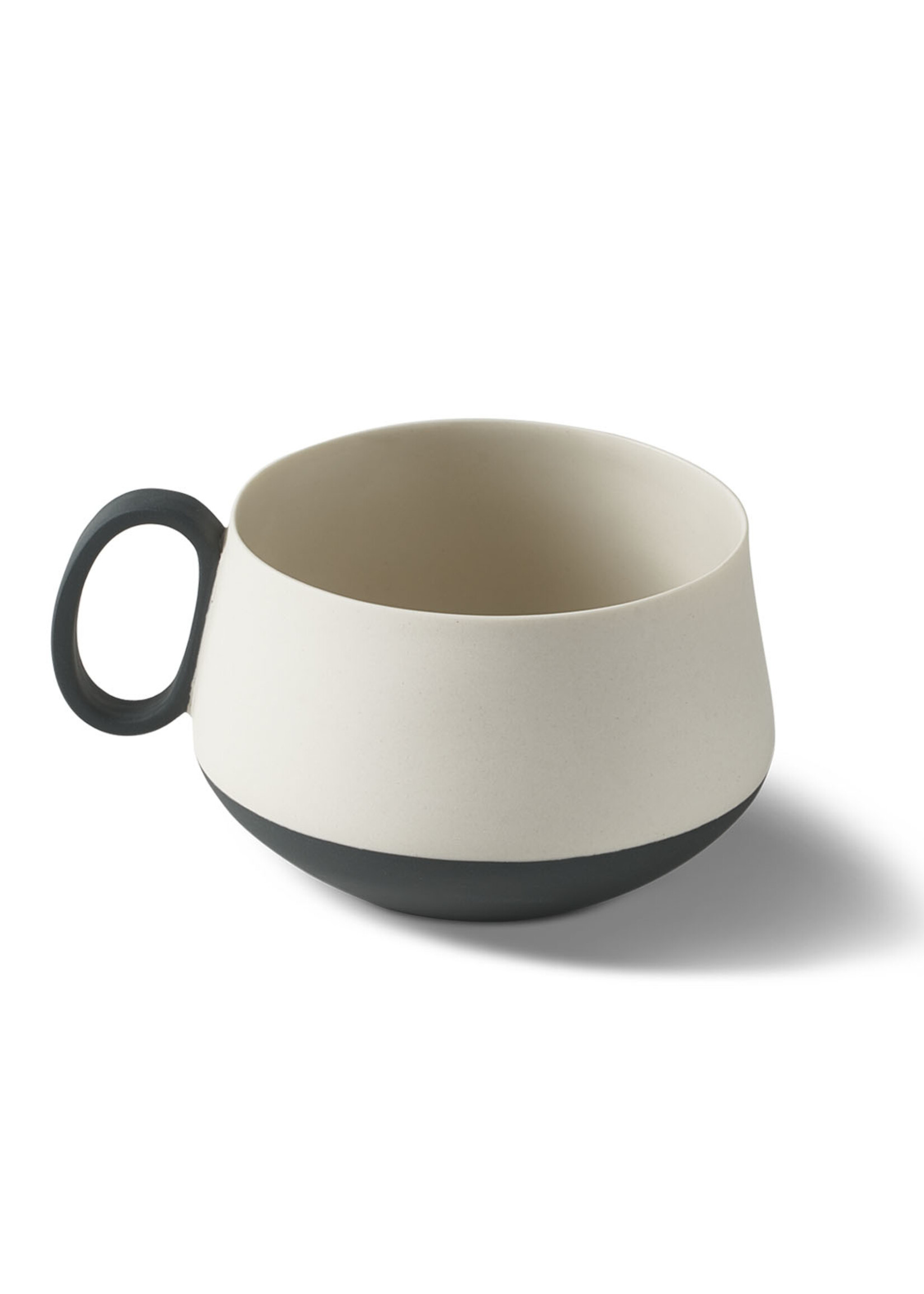 Esma Dereboy Tube Tea Cup Porcelain - Black&Ivory- Esma Dereboy 11x8.5x5.5cm