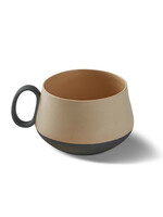 Esma Dereboy Tube Tea Cup Porcelain - Black&Straw- Esma Dereboy 11x8.5x5.5cm