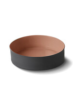 Esma Dereboy Cylinder Medium Bowl Porcelain - Black&Coral- Esma Dereboy 19x19x5cm