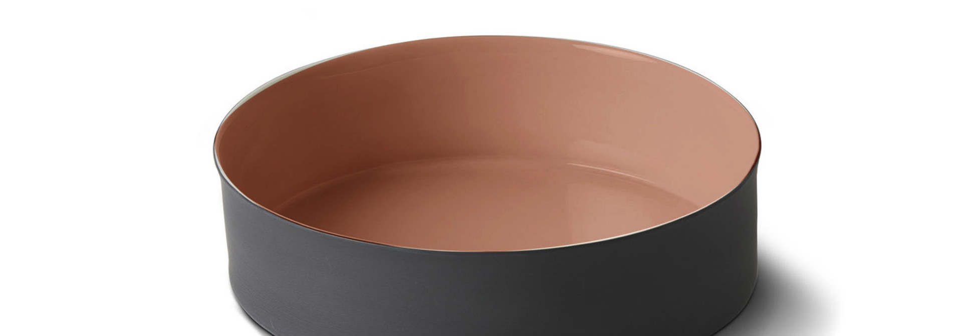 Cylinder Medium Bowl Porcelain - Black&Coral- Esma Dereboy 19x19x5cm