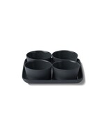 Esma Dereboy Square Service Set Porcelain - Black- Esma Dereboy Plate: 12x12x1.2 cm -Bowl: 6x6x3 cm