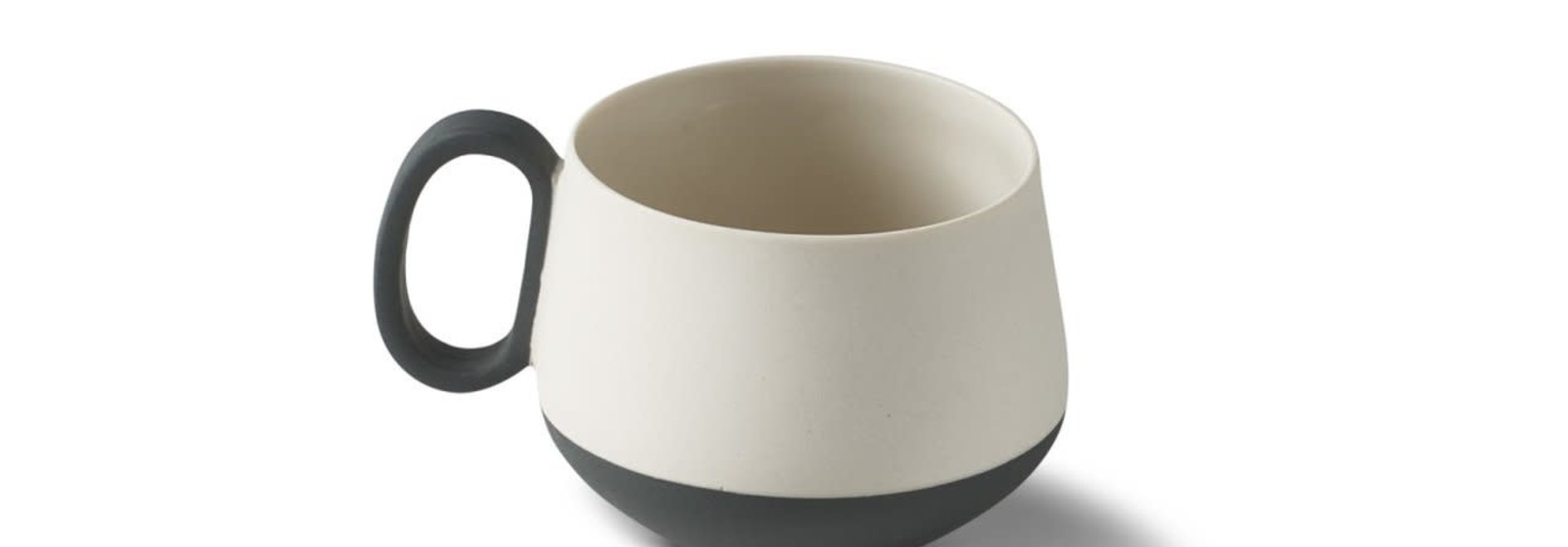 Tube Coffee Cup Porcelain - Black&Ivory- Esma Dereboy 8x6x5cm