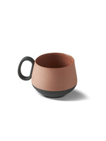 Esma Dereboy Tube Coffee Cup Porcelain - Black&Coral- Esma Dereboy 8x6x5cm