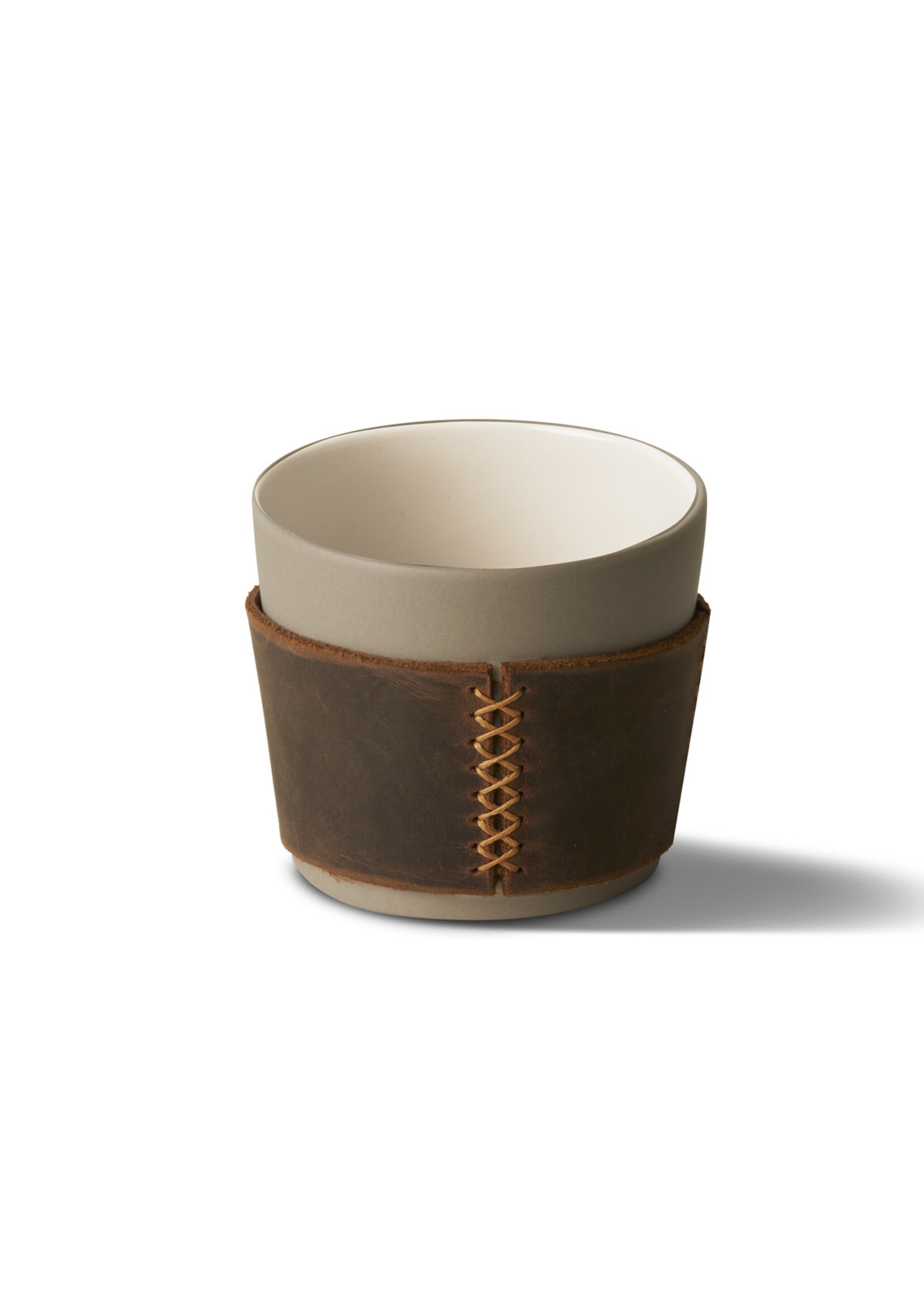 Esma Dereboy Mug With Leather Porcelain - Rock&Ivory- Esma Dereboy 8.5x8.5x7cm