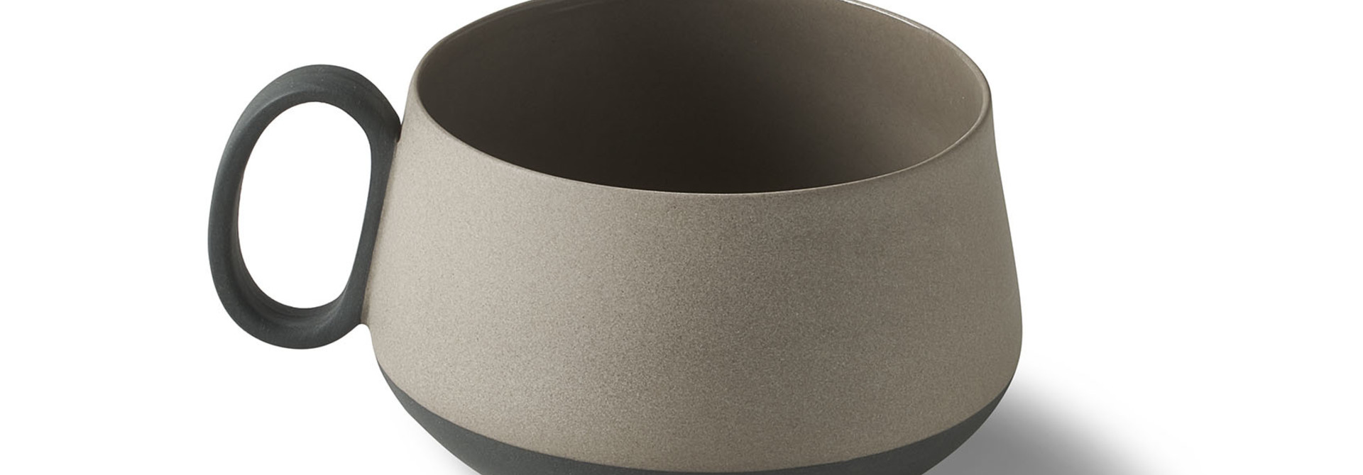 Tube Tea Cup Porcelain - Black&Rock- Esma Dereboy 11x8.5x5.5cm