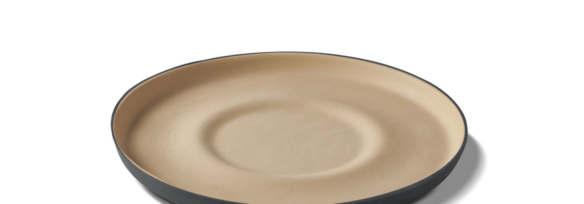 Tube Coffee Saucer Porcelain - Black&Straw- Esma Dereboy 12x12x1 cm