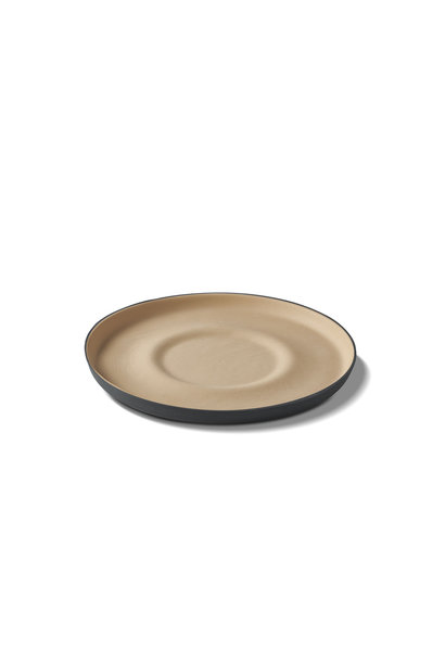 Tube Coffee Saucer Porcelain - Black&Straw- Esma Dereboy 12x12x1 cm