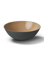 Esma Dereboy Round Medium Bowl Porcelain - Black&Straw- Esma Dereboy 19.5x19.5x6.5cm