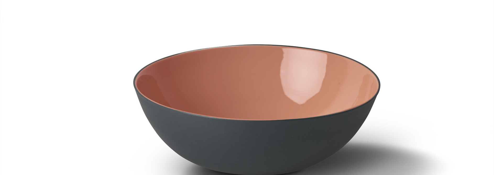 Round Soup Bowl Porcelain - Black&CoralColour- Esma Dereboy 15x15x5cm