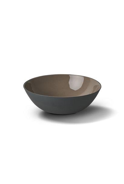 Round Medium Bowl Porcelain - Black&Rock- Esma Dereboy 19.5x19.5x6.5cm
