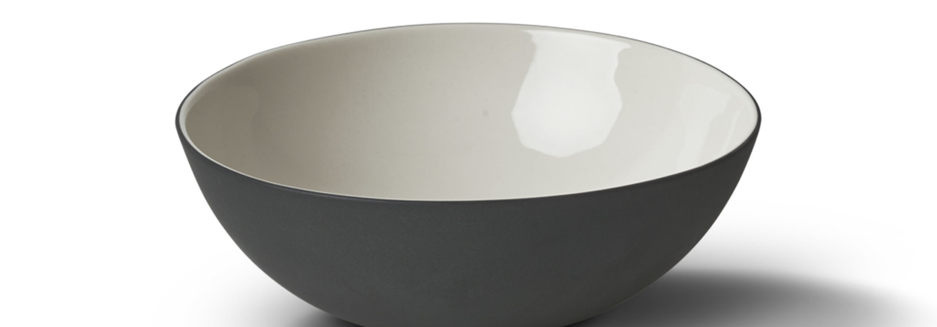 Round Medium Bowl Porcelain - Black&Ivory- Esma Dereboy 19.5x19.5x6.5cm