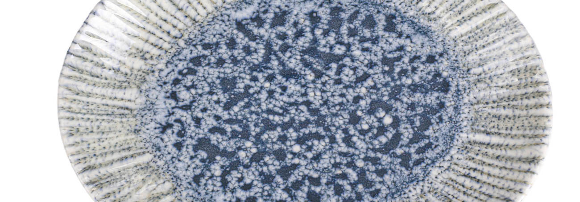 New Age Iris Blue Oval Plate Porland