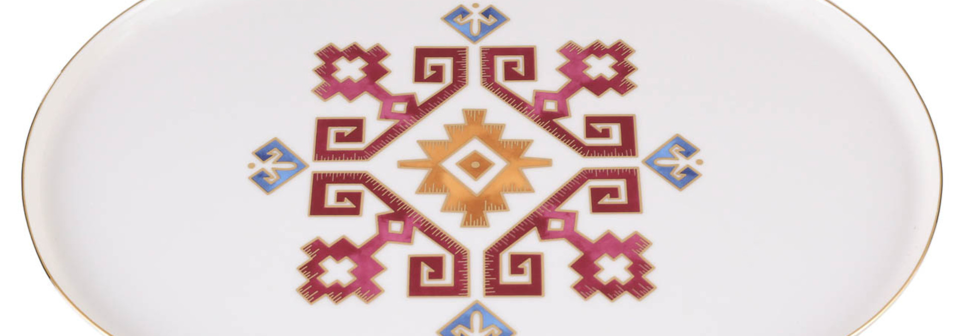 Arabesque Oval Plate Porland 32cm