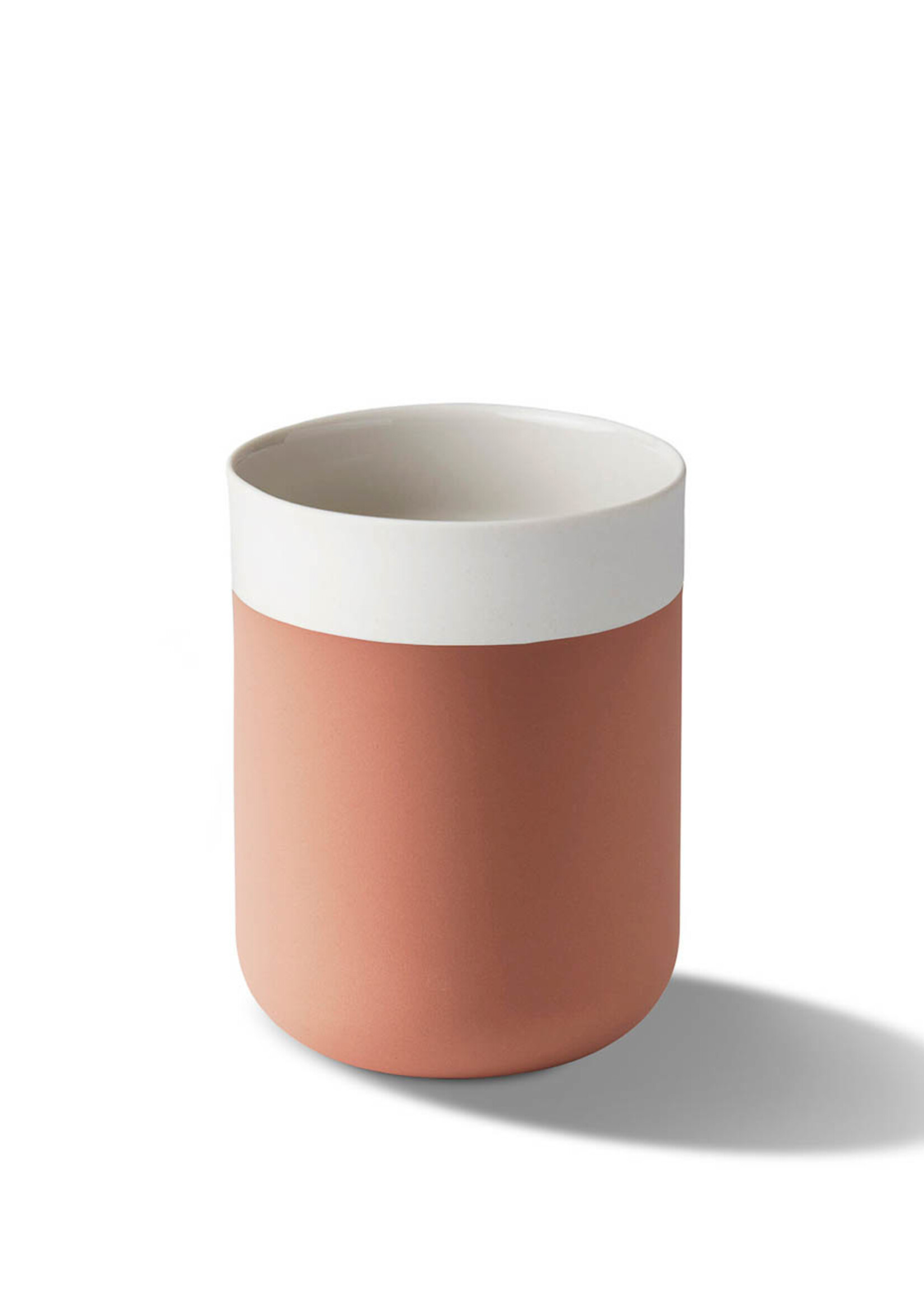 Esma Dereboy Capsule Medium Water Cup Porcelain - Coral&Ivory- Esma Dereboy 7.5x7.5x10.5cm
