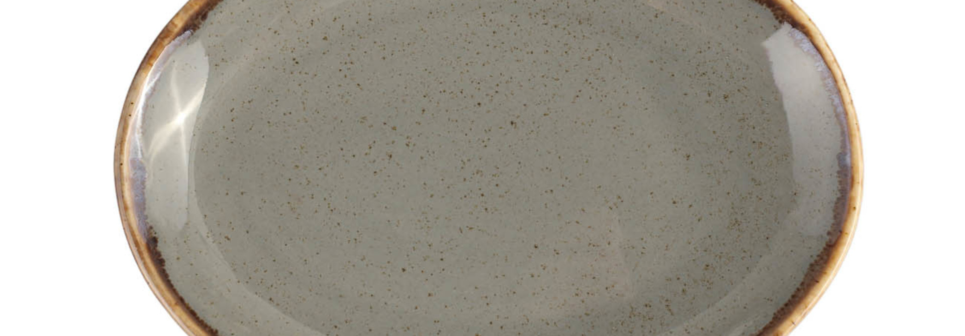 Seasons Dark Grey Oval Plate Porland