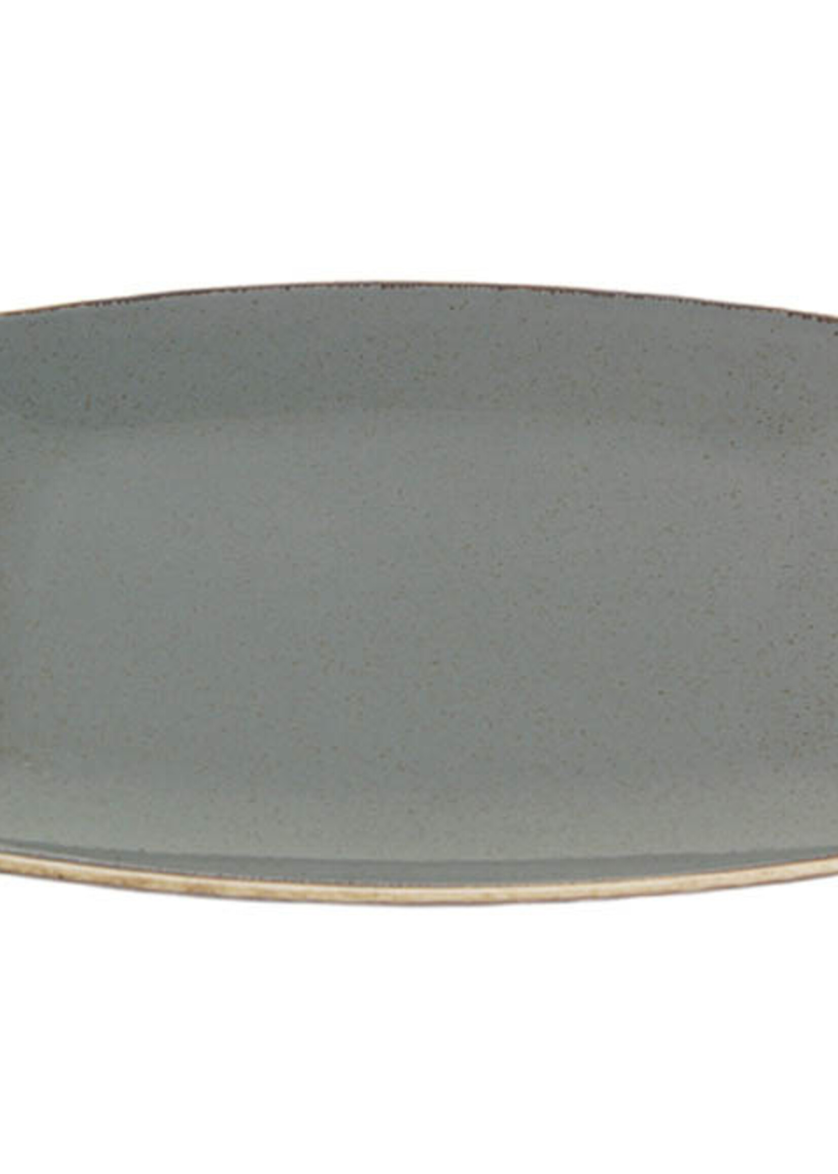 Porland Seasons Dark Grey Rectangular Plate Porland 32cm