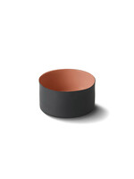 Esma Dereboy Round Cylinder Medium Bowl Black& Coral 12X12X5