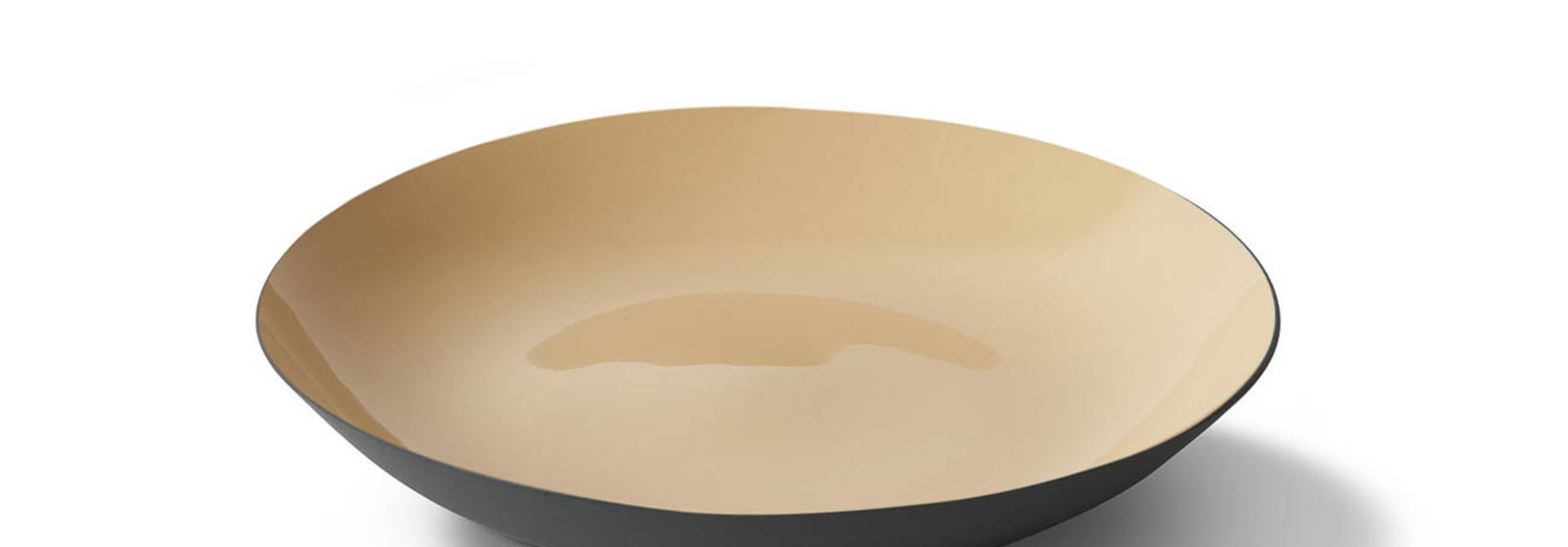 Round Deep Plate Black& Straw 21.5x21.5cm