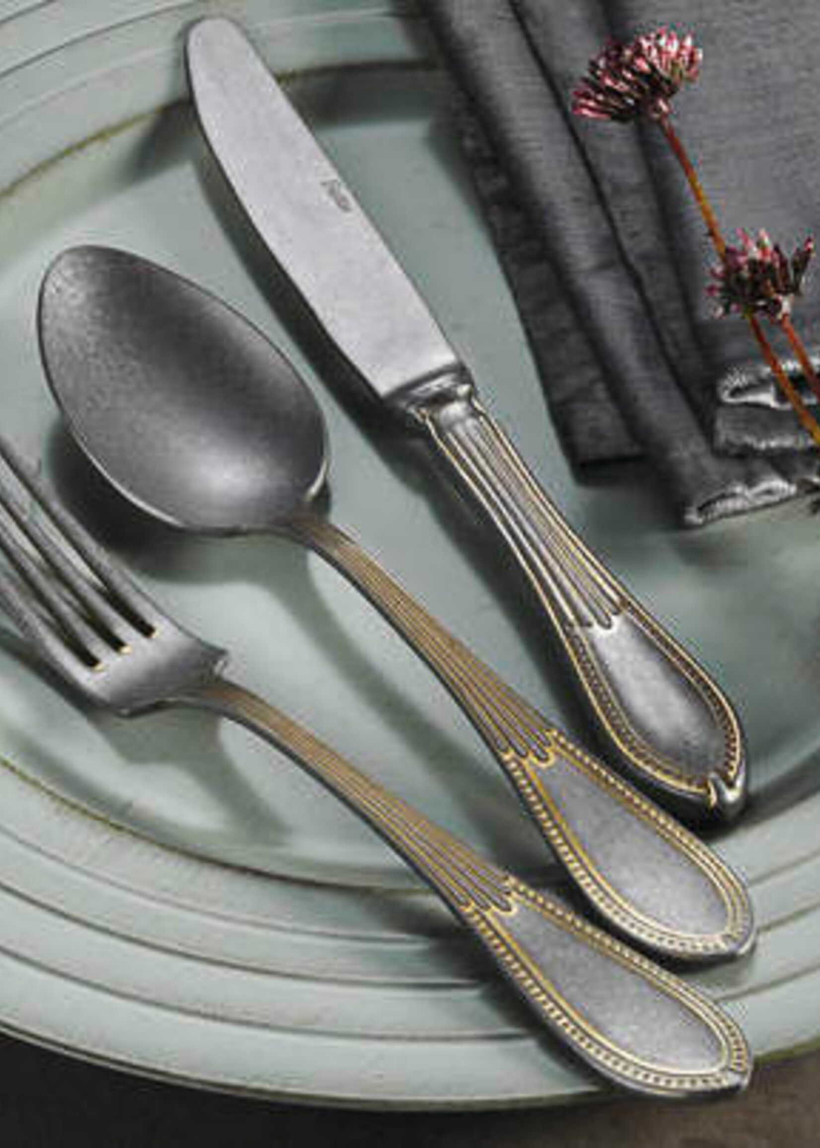 Batta Table Knife  - Stainless Steel Gold Retro - Batta