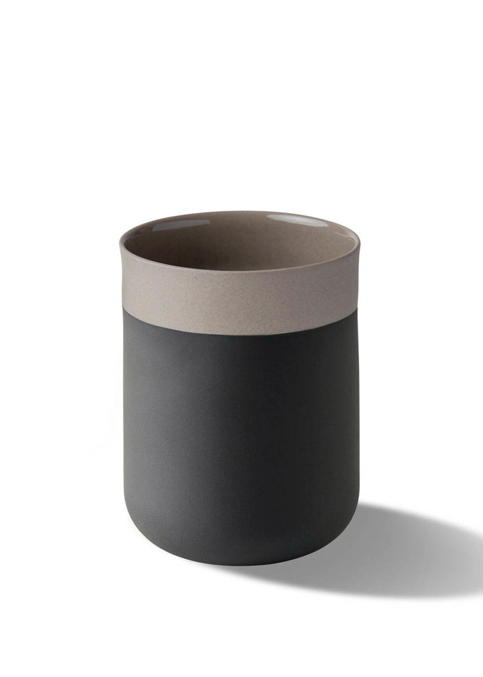 Esma Dereboy Capsule Medium Water Cup Porcelain - Black&Rock- Esma Dereboy 7.5x7.5x10.5cm