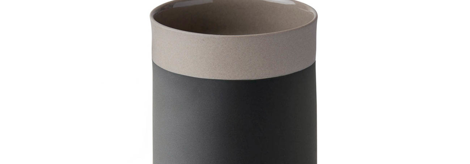 Capsule Medium Water Cup Porcelain - Black&Rock- Esma Dereboy 7.5x7.5x10.5cm