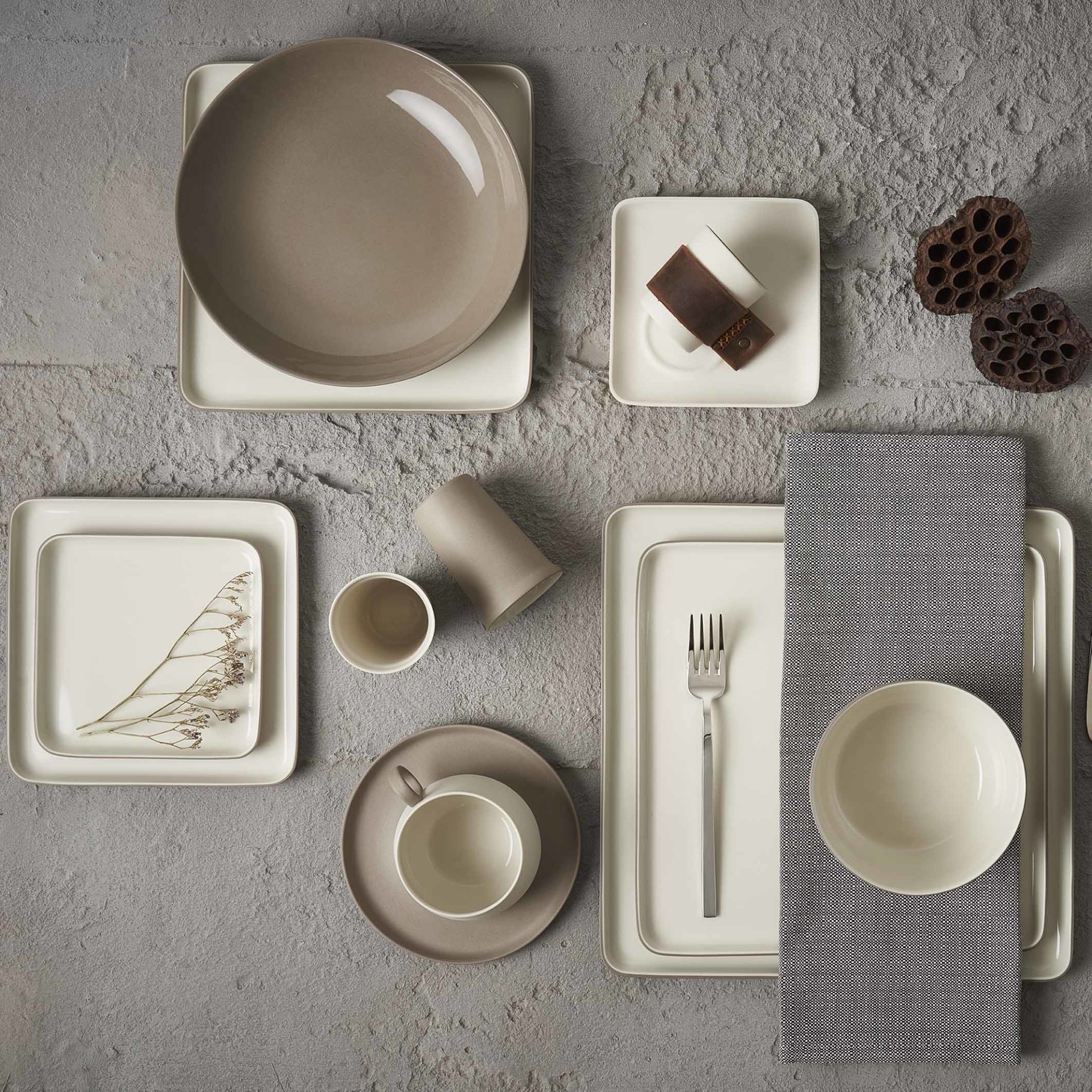 Square Plate Porcelain - Rock&Ivory- Esma Dereboy-7