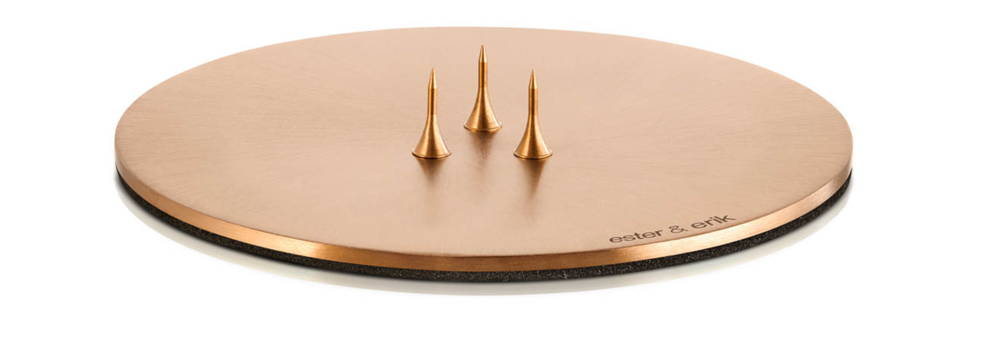 Candle Plate Small Matt Rose Gold 9cm-Ester&Erik