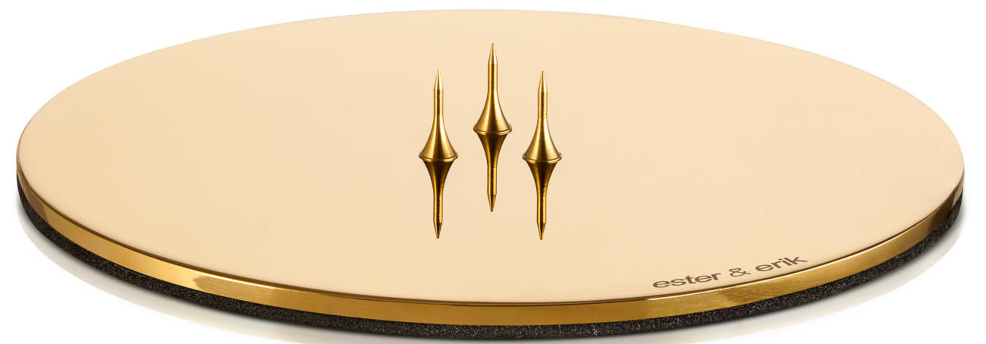 Candle Plate Shiny Gold 12 cm-Ester&Erik