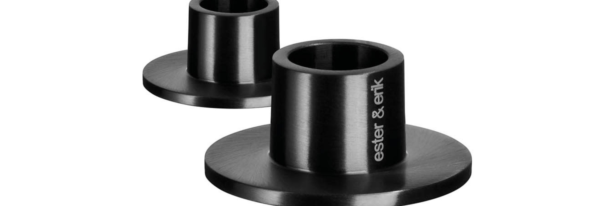 Candle Holder Matt Black Small 2 pcs-Ester&Erik