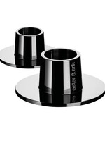 ester & erik Candle Holder Shiny Black Medium 2pcs-Ester&Erik