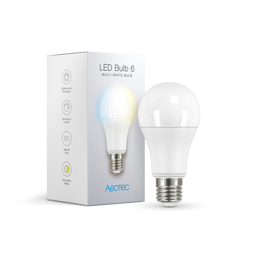 Aeotec LED Bulb 6: Multi-White - Slimme Dimbare LED Lamp 
