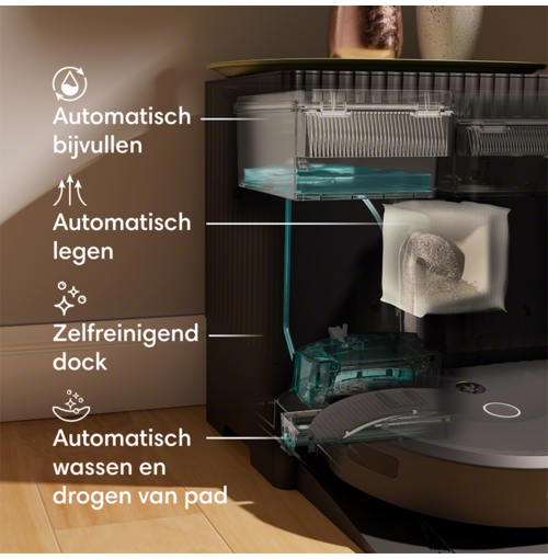 iRobot Roomba Combo 10 Max - 2-in-1 Robotstofzuiger en Dweilrobot - Inclusief AutoWash™ Dock - Matter-compatibel - SmartScrub Technologie - Wi-Fi App Besturing - Voor Tapijt en Harde Vloeren