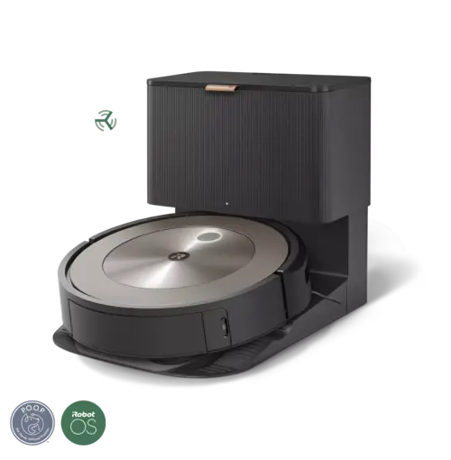 iRobot Roomba j9+ Robotstofzuiger met Automatisch Leegstation - Slimme Navigatie - Geschikt voor Grote Huizen, Huisdieren & Tapijt - Inclusief App-bediening - Tot 60 Dagen Leegstation