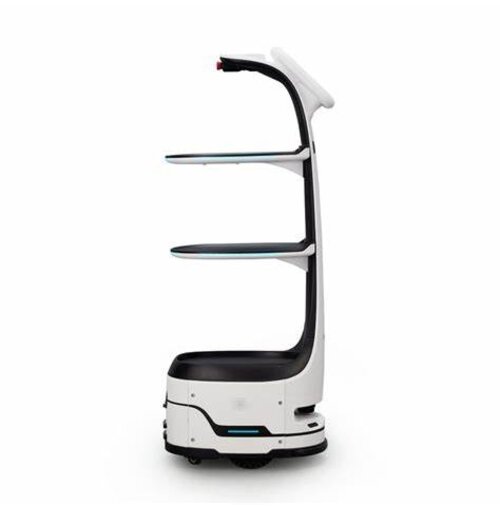 KEENON Dinerbot T8 – 3-in-1 Serveerrobot voor serveren, bezorgen en afruimen – Compact ontwerp voor doorgangen vanaf 55 cm – Tot 20 kg draagvermogen en 15 uur autonomie – Ideaal voor restaurants, cafés en hotels