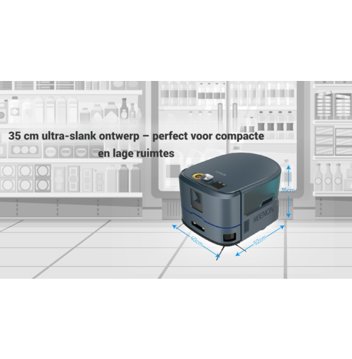 KEENON   KLEENBOT C20 – Ultra-slanke 3-in-1 Reinigingsrobot voor Vegen, Stofzuigen en Dweilen – Compact ontwerp voor smalle doorgangen – Tot 400 m² per uur – Ideaal voor kantoren, winkels en horecaruimtesrobot (Vegen, Stofzuigen & Dweilen)