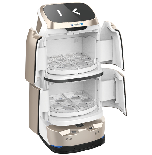 KEENON   Butlerbot W3 – gesloten bezorgrobot met vier compartimenten