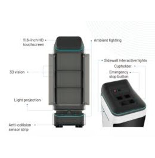 KEENON   Dinerbot T3 – Gesloten Bezorgrobot met Automatische Deuren – Voor Veilige Bezorging in Horeca en Hotels – Tot 35 kg draagvermogen – Stil, hygiënisch en betrouwbaar