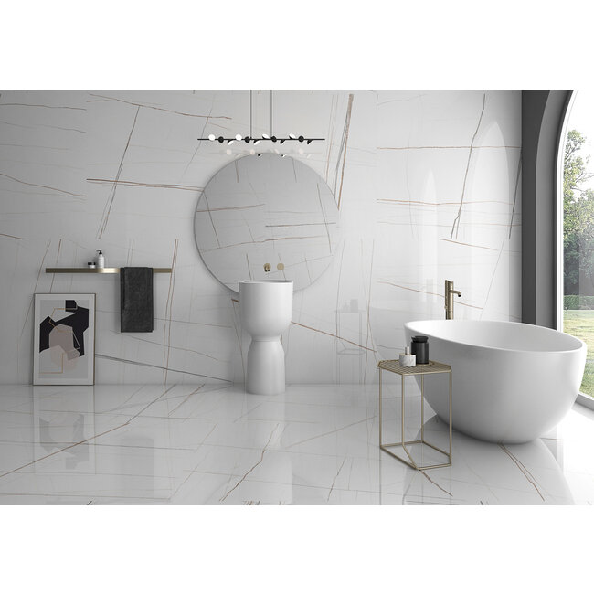 Sahara Blanco glans vloer- en wandtegel 60x120 cm