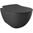 Randloos Hangtoilet met Verborgen Bevestiging en Toiletzitting – Mat Antraciet – Soft-Close & Quick-Release