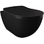 Design Hangtoilet met Spoelrand en Toiletzitting – Mat Zwart – Soft-Close & Quick-Release