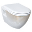 Design Hangtoilet Wit met Goud Decoratie - Glans wit